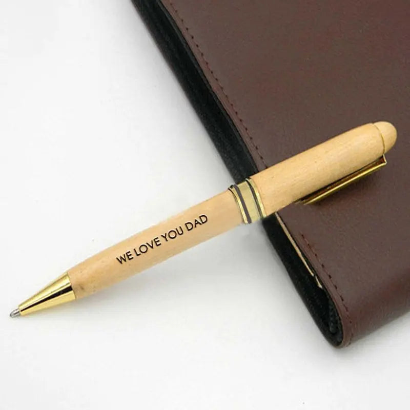 Customized Wooden Holder With Pen - GiftCity