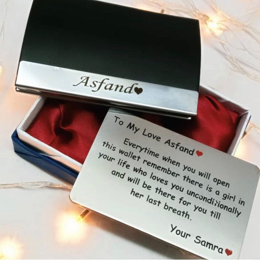 Personalized Card Holder And Metal Card - GiftCity
