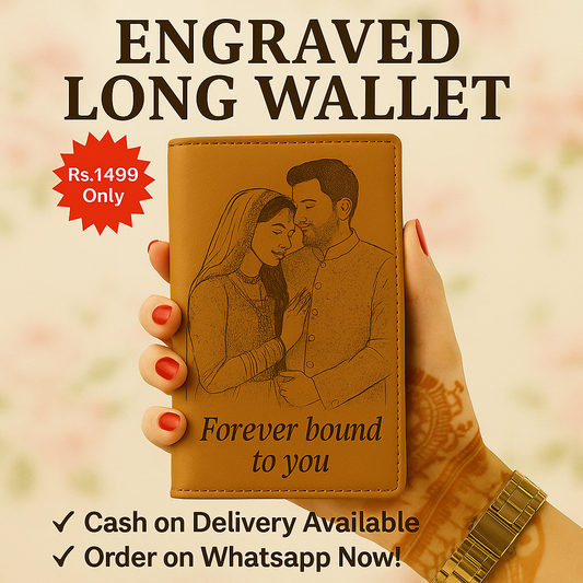 Premium Couple Wallet with Custom Sketch GiftCity
