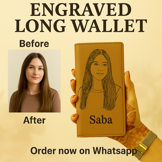 Photo to Sketch Engraved Wallet GiftCity