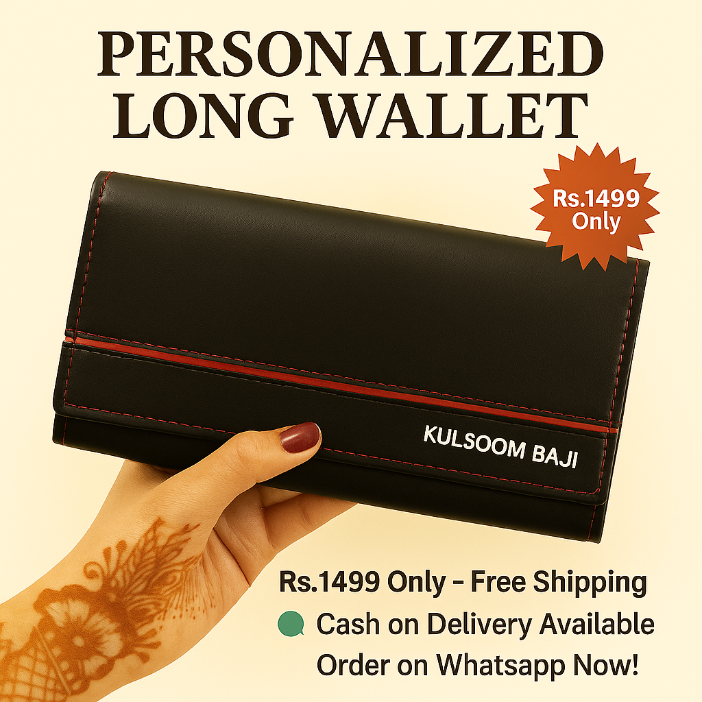 Custom Name Black Long Wallet GiftCity