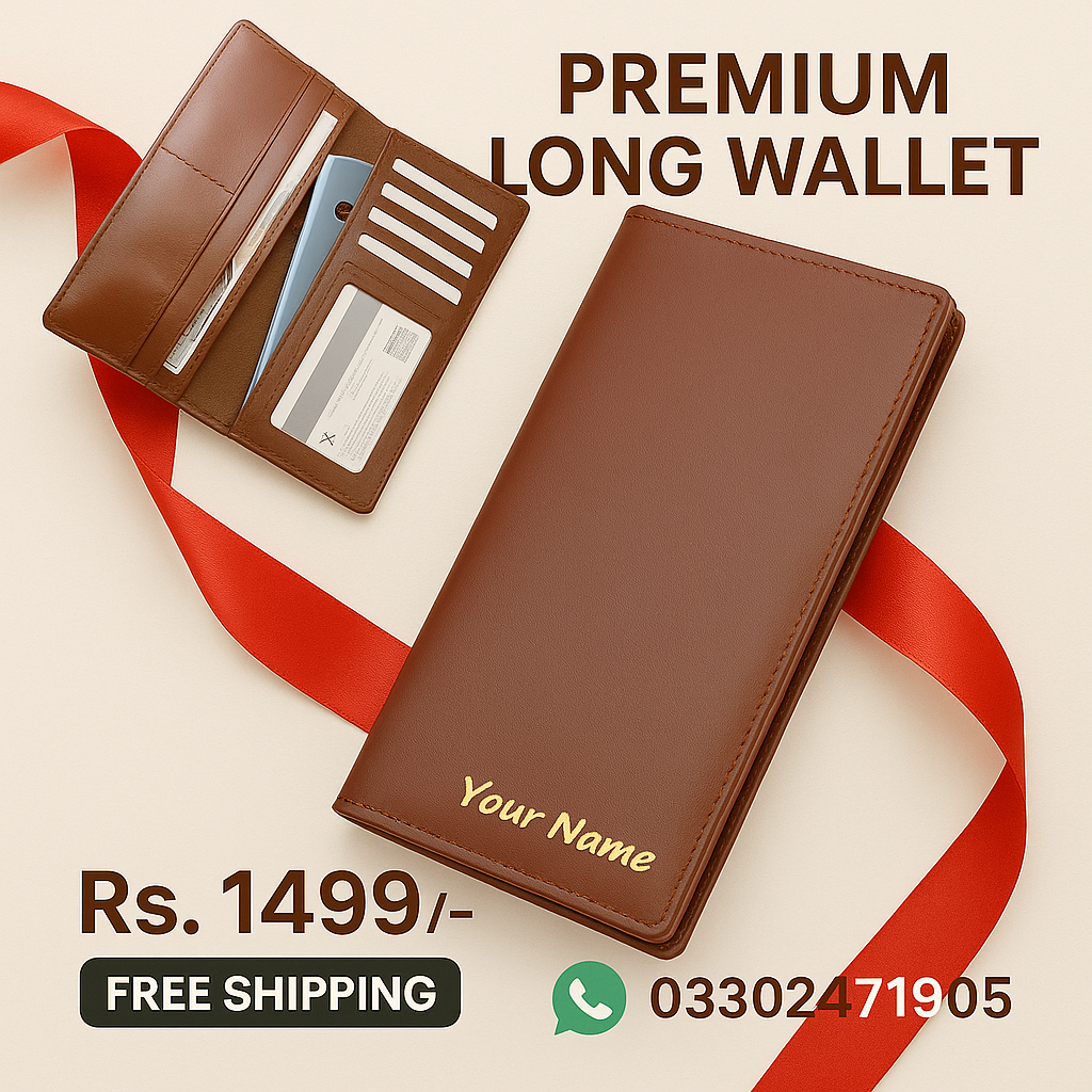 Premium Long Wallet Custom Name Engraved GiftCity