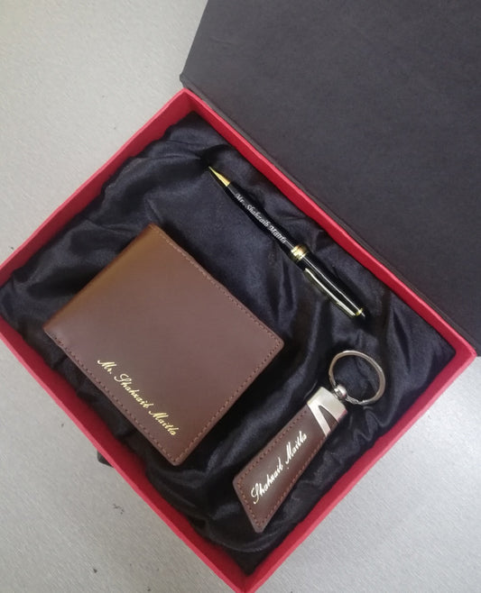 Brown Wallet Keychain Pen | Stylish & Functional Accessory for Everyday Use - GiftCity