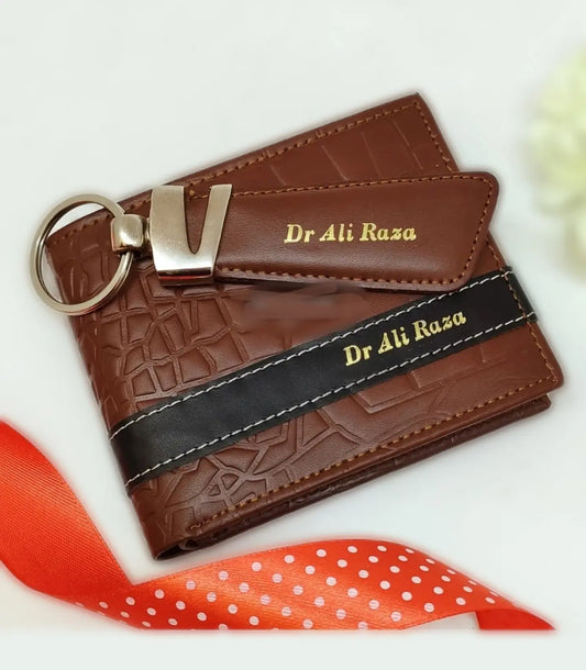 Personalized Leather Wallet Keychain – Perfect for Gifting - GiftCity