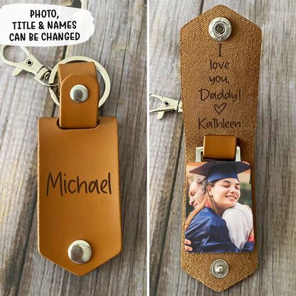 Custom Leather Picture Keychain | Unique Personalized Photo Keychain - GiftCity